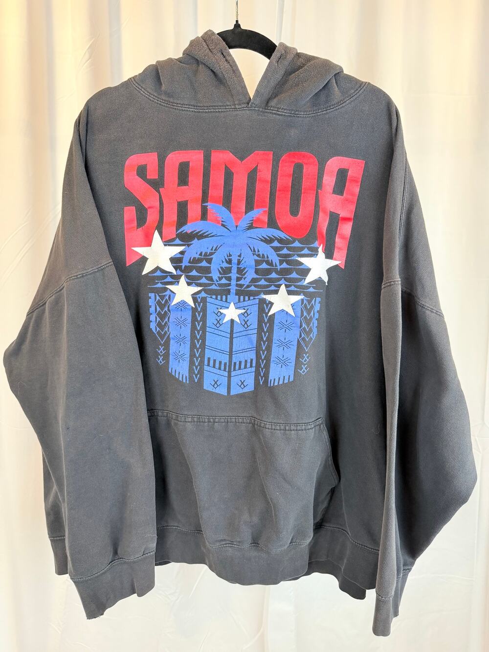 Men's 3XL Black Hoodie with Samoa graphic